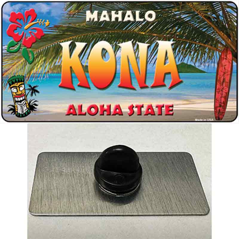 PIN-LP-7811 1.5 x 0.75 in. Kona Hawaii State Novelty Rectangle Metal Hat Pin -  Smart Blonde