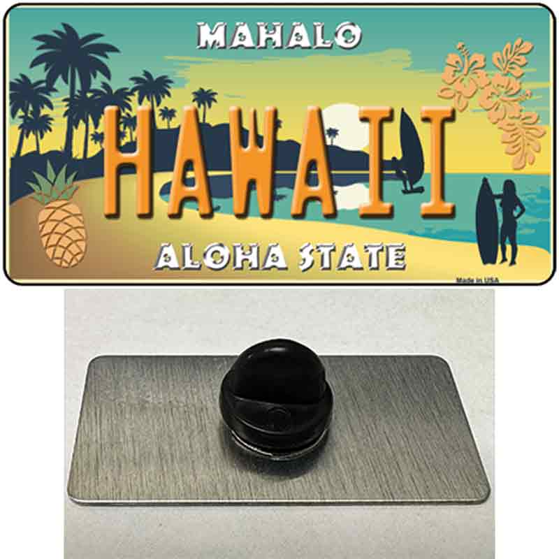 PIN-LP-7840 1.5 x 0.75 in. Hawaii Pineapple Novelty Rectangle Metal Hat Pin