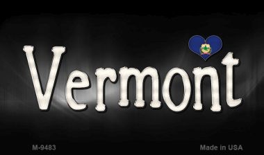 M-9483 Vermont Flag Script Novelty Metal Magnet - 3.5 x 2 in.