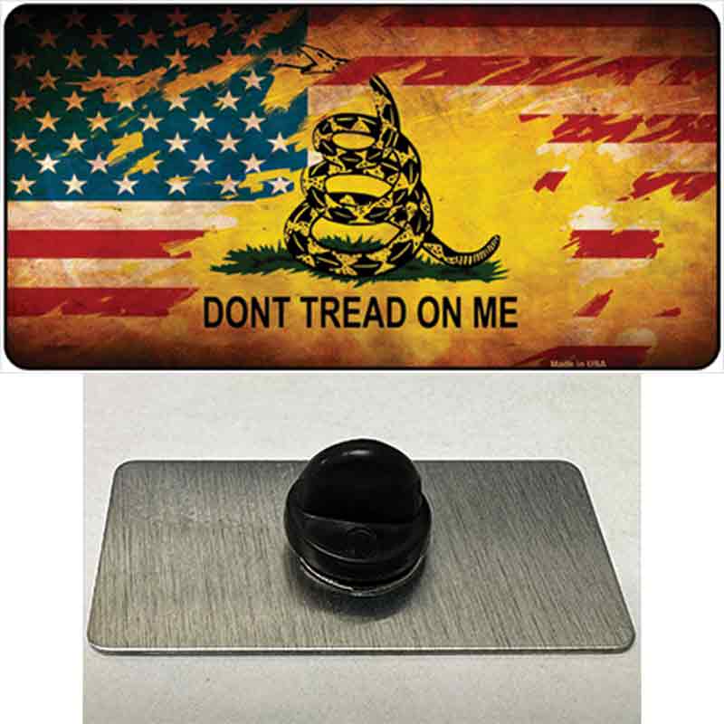 PIN-LP-7925 1.5 x 0.75 in. Dont Tread On Me US Flag Novelty Rectangle Metal Hat Pin