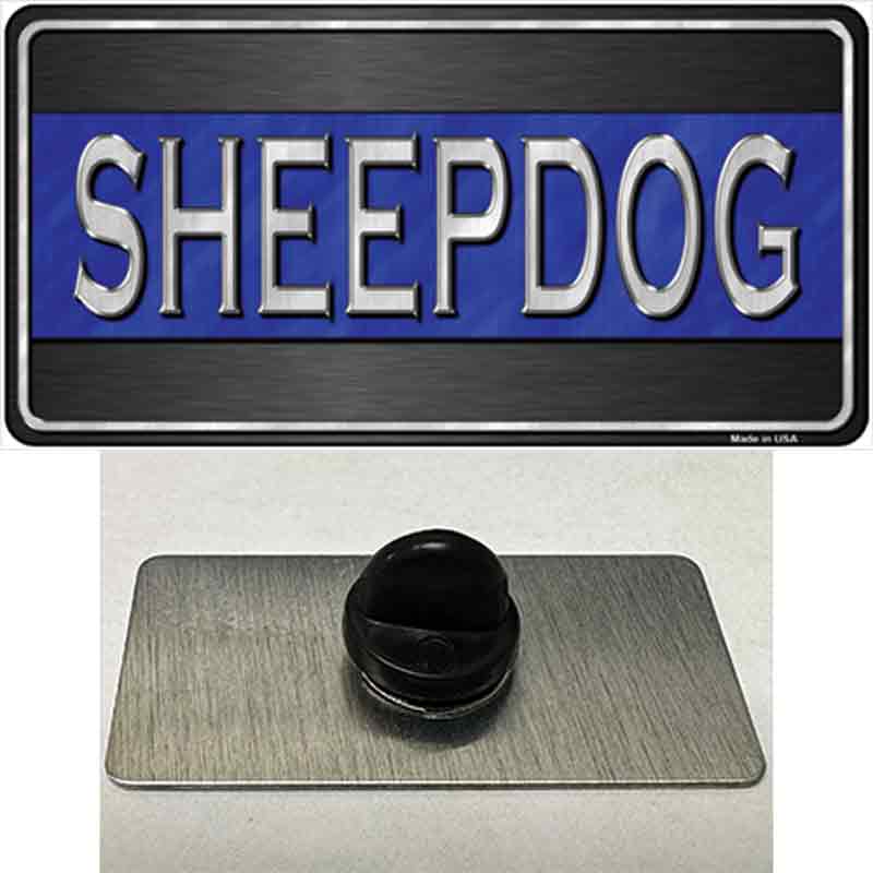 PIN-LP-8017 1.5 x 0.75 in. Sheepdog Thin Blue Line Novelty Rectangle Metal Hat Pin