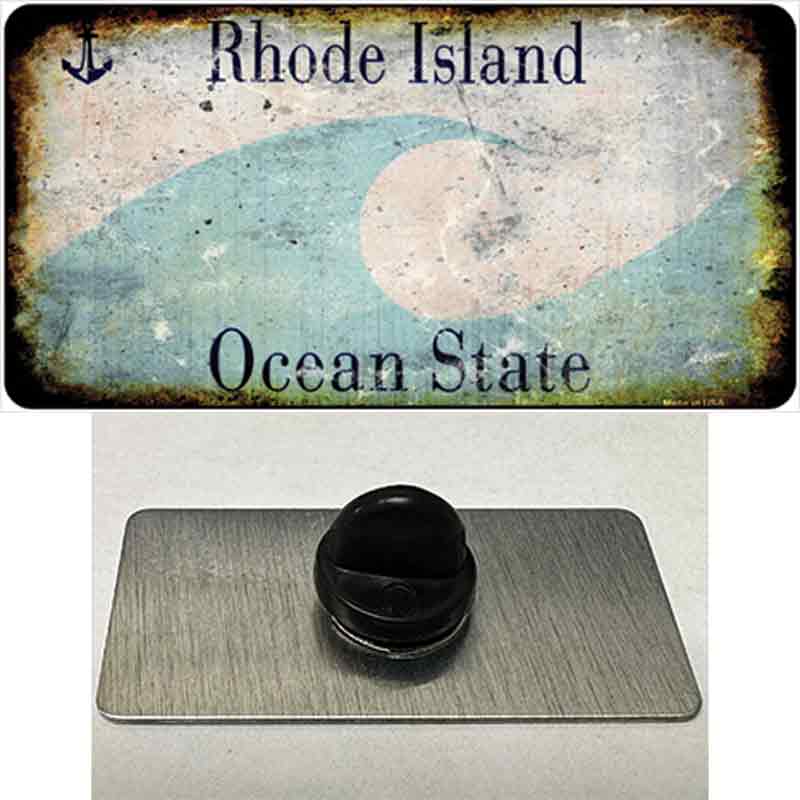 PIN-LP-8156 1.5 x 0.75 in. Rhode Island Rusty Blank Novelty Rectangle Metal Hat Pin