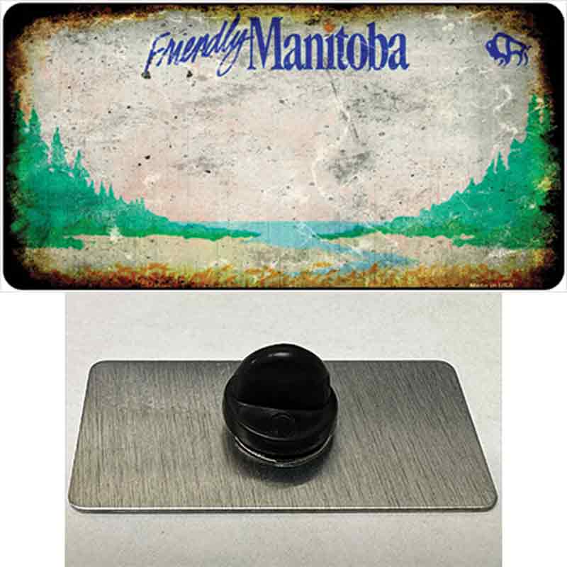 PIN-LP-8178 1.5 x 0.75 in. Manitoba Rusty Blank Novelty Rectangle Metal Hat Pin