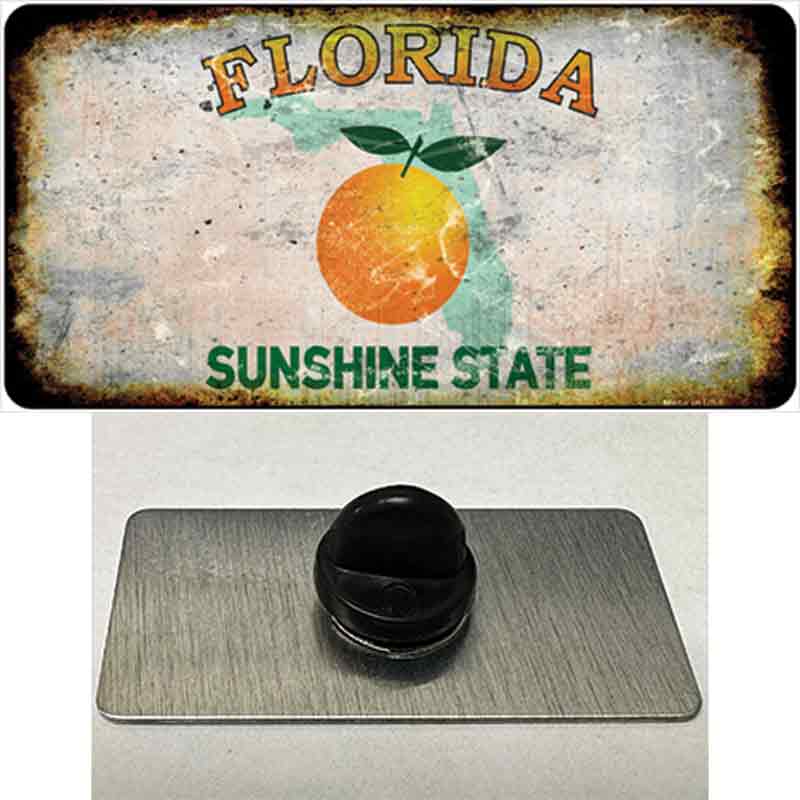 PIN-LP-8197 1.5 x 0.75 in. Florida Orange Rusty Blank Novelty Rectangle Metal Hat Pin
