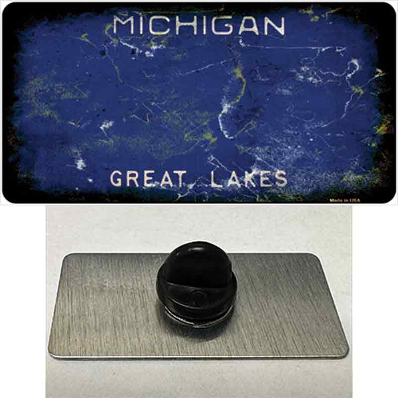 PIN-LP-8207 1.5 x 0.75 in. Michigan Great Lakes Rusty Blank Novelty Rectangle Metal Hat Pin