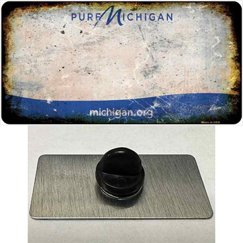 PIN-LP-8209 1.5 x 0.75 in. Pure Michigan Rusty Blank Novelty Rectangle Metal Hat Pin