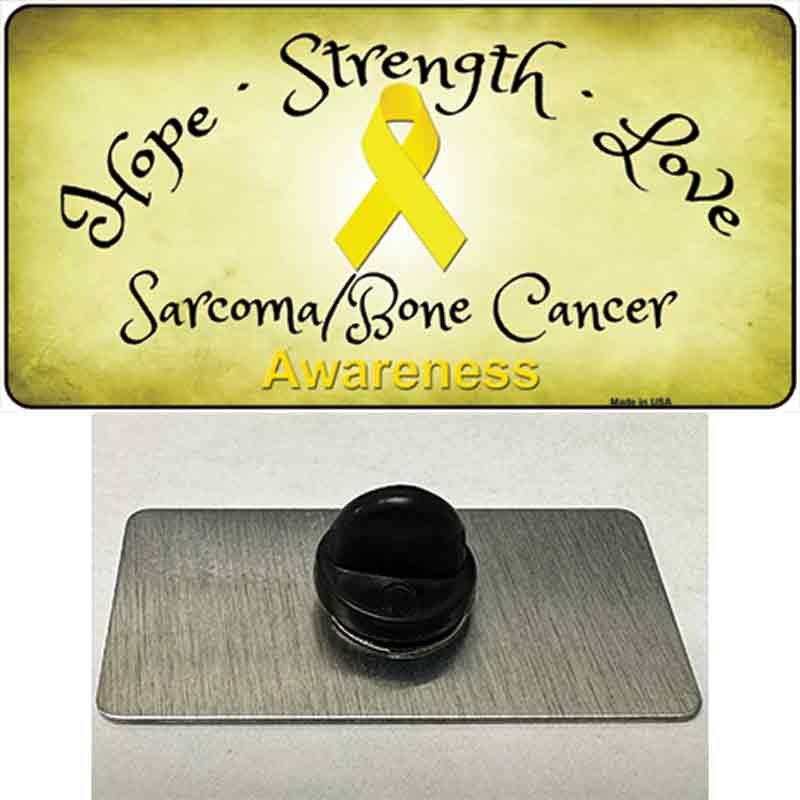 PIN-LP-8320 1.5 x 0.75 in. Sarcoma Bone Ribbon Novelty Rectangle Metal Hat Pin -  Smart Blonde