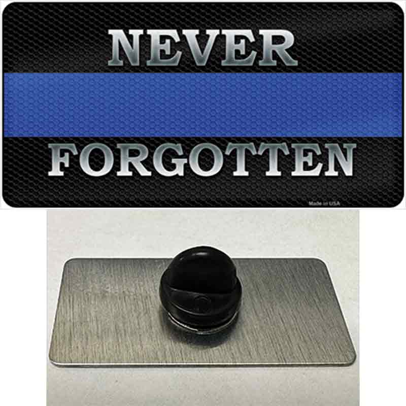 PIN-LP-8530 1.5 x 0.75 in. Never Forgotten Thin Blue Line Novelty Rectangle Metal Hat Pin