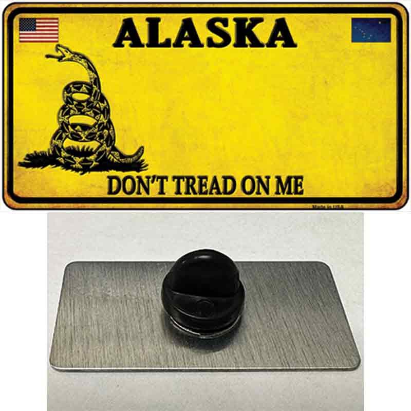PIN-LP-8834 1.5 x 0.75 in. Alaska Dont Tread On Me Novelty Rectangle Metal Hat Pin