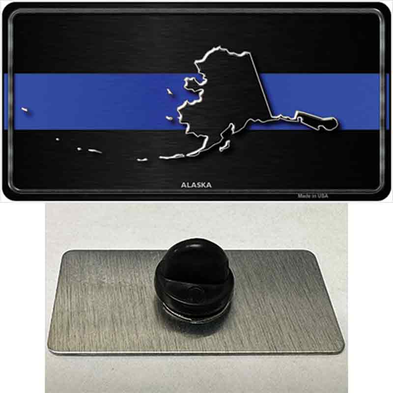 PIN-LP-8884 1.5 x 0.75 in. Alaska Thin Blue Line Novelty Rectangle Metal Hat Pin