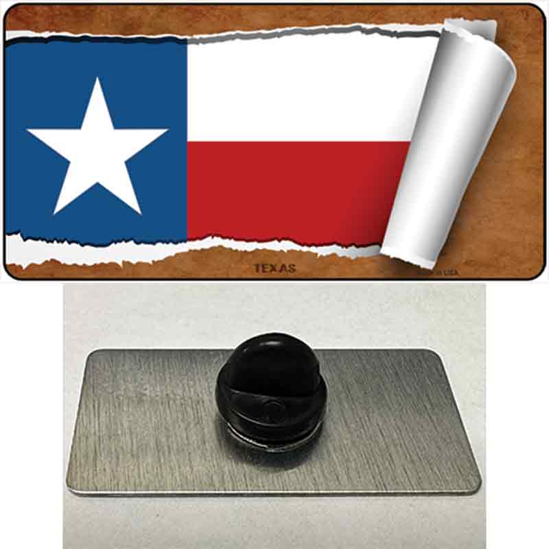 PIN-LP-9049 1.5 x 0.75 in. Texas Flag Scroll Novelty Rectangle Metal Hat Pin