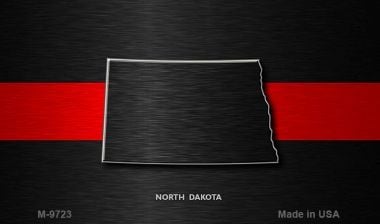 M-9723 North Dakota Thin Red Line Novelty Metal Magnet - 3.5 x 2 in -  Smart Blonde