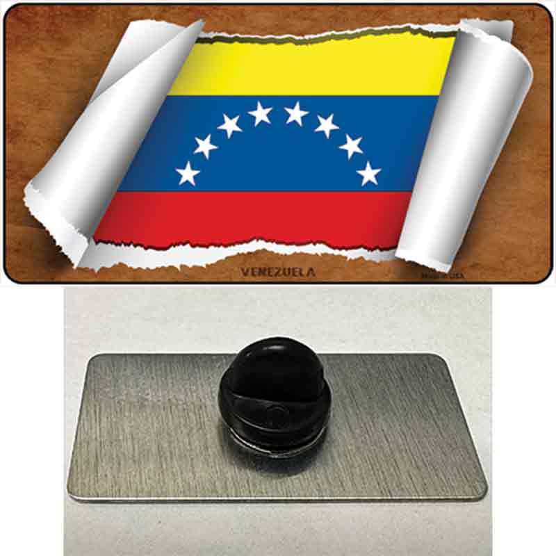 PIN-LP-9088 1.5 x 0.75 in. Venezuela Flag Scroll Novelty Rectangle Metal Hat Pin