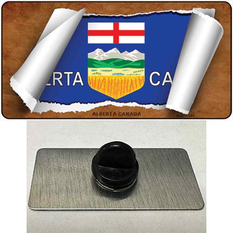 PIN-LP-9090 1.5 x 0.75 in. Alberta Canada Flag Scroll Novelty Rectangle Metal Hat Pin