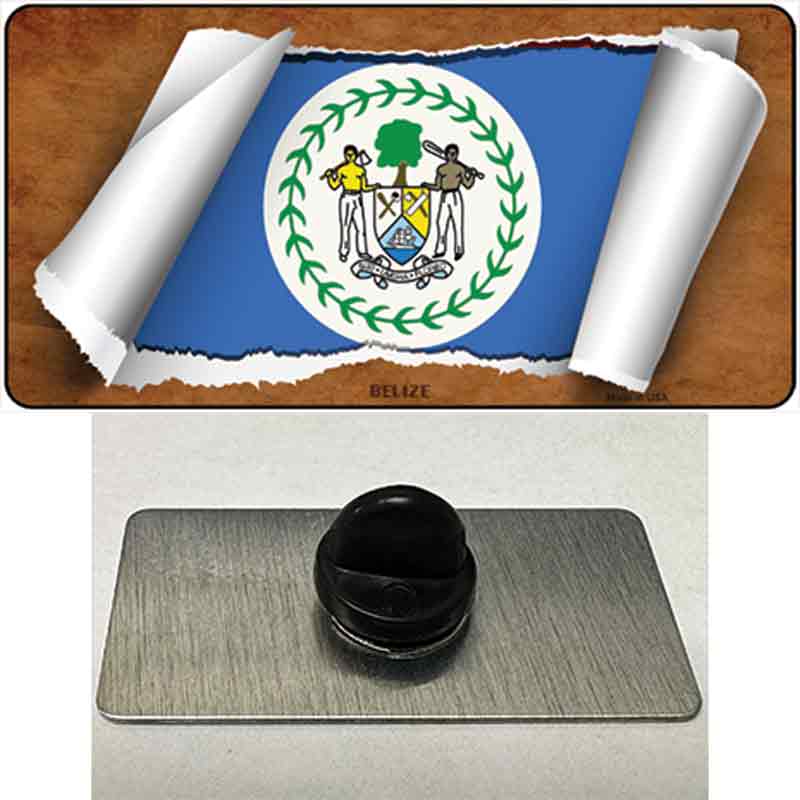 PIN-LP-9095 1.5 x 0.75 in. Belize Flag Scroll Novelty Rectangle Metal Hat Pin