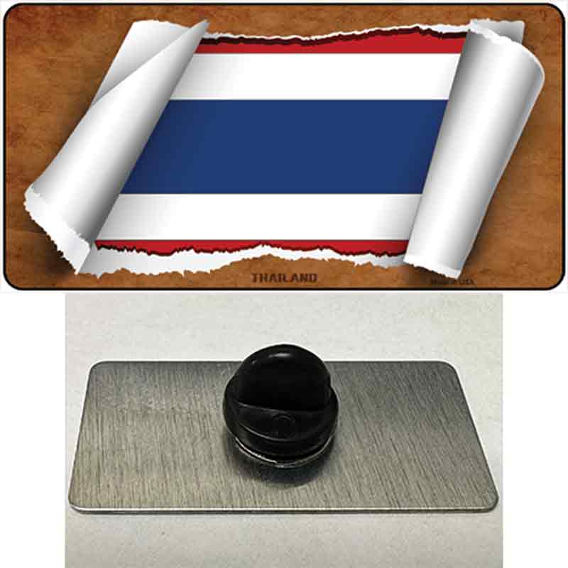 PIN-LP-9103 1.5 x 0.75 in. Thailand Flag Scroll Novelty Rectangle Metal Hat Pin