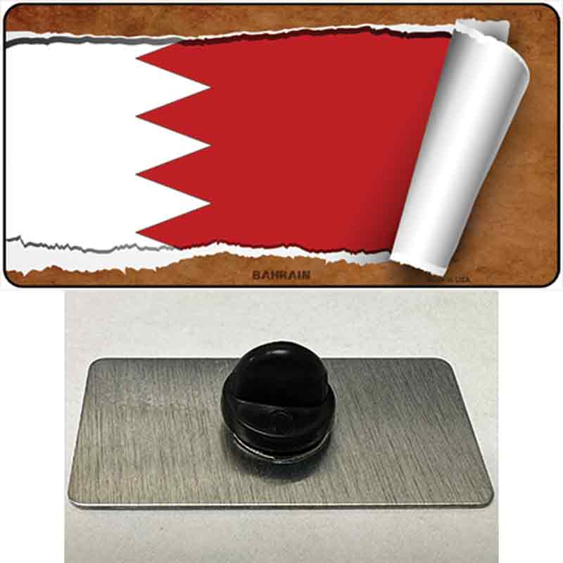 PIN-LP-9132 1.5 x 0.75 in. Bahrain Flag Scroll Novelty Rectangle Metal Hat Pin