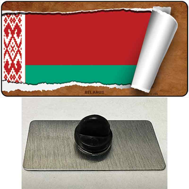 PIN-LP-9134 1.5 x 0.75 in. Belarus Flag Scroll Novelty Rectangle Metal Hat Pin
