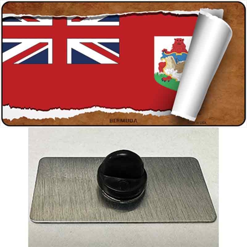 PIN-LP-9137 1.5 x 0.75 in. Bermuda Flag Scroll Novelty Rectangle Metal Hat Pin