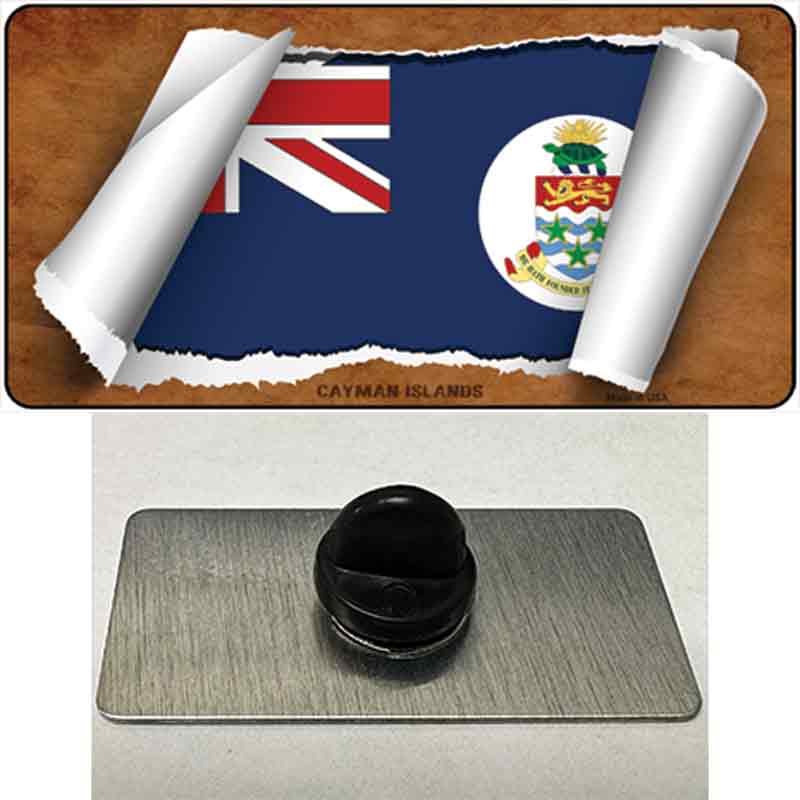 PIN-LP-9152 1.5 x 0.75 in. Cayman Islands Flag Scroll Novelty Rectangle Metal Hat Pin