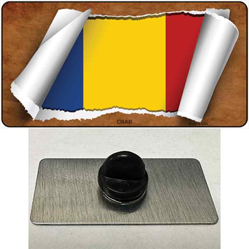 PIN-LP-9154 1.5 x 0.75 in. Chad Flag Scroll Novelty Rectangle Metal Hat Pin