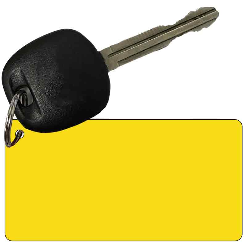 KC-2360 3 x 1.5 in. Yellow Solid Novelty Rectangle Metal Key Chain