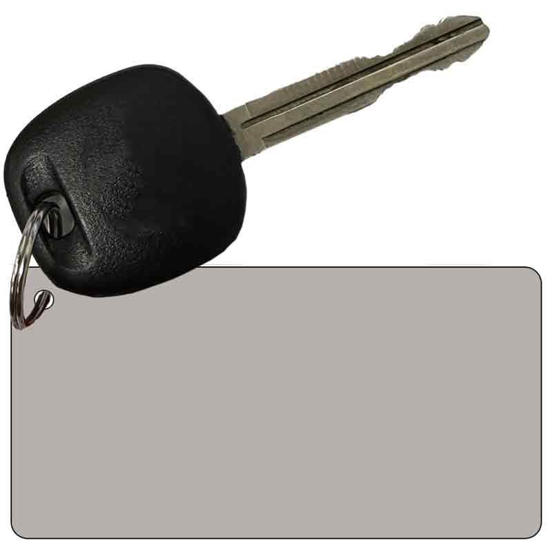 KC-2370 3 x 1.5 in. Grey Solid Novelty Rectangle Metal Key Chain