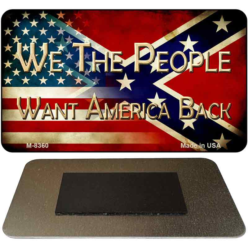 M-8360 3.5 x 2 in. We The People Novelty Rectangle Metal Magnet