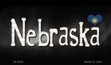 M-9465 Nebraska Flag Script Novelty Metal Magnet - 3.5 x 2 in.