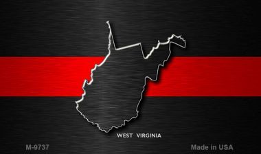 M-9737 West Virginia Thin Red Line Novelty Metal Magnet - 3.5 x 2 in -  Smart Blonde