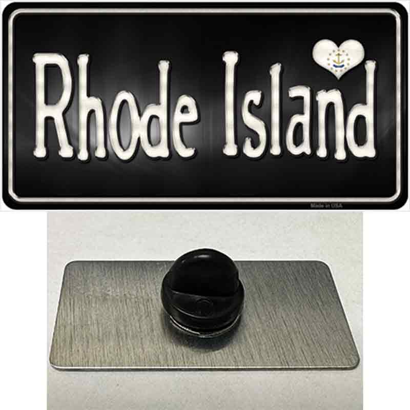 PIN-LP-9477 1.5 x 0.75 in. Rhode Island Flag Script Novelty Rectangle Metal Hat Pin
