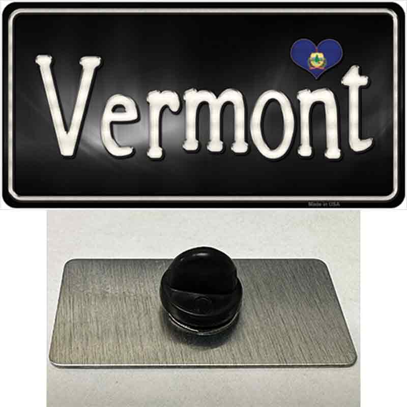 PIN-LP-9483 1.5 x 0.75 in. Vermont Flag Script Novelty Rectangle Metal Hat Pin