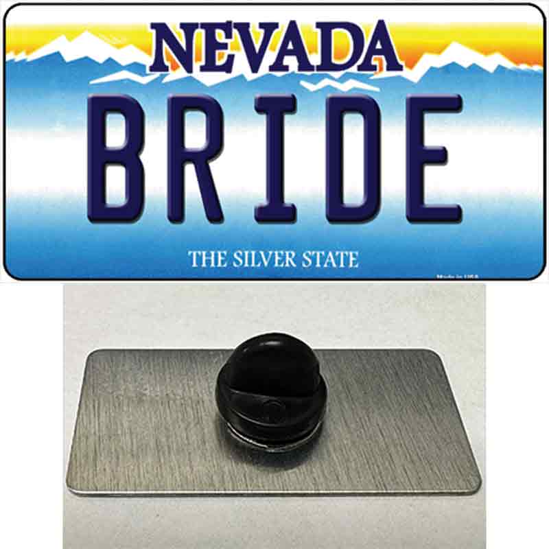 PIN-LP-9543 1.5 x 0.75 in. Bride Nevada Novelty Rectangle Metal Hat Pin