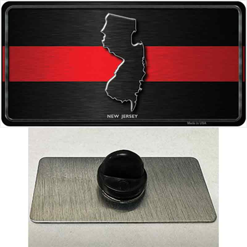 PIN-LP-9719 1.5 x 0.75 in. Jersey Thin Red Line Novelty Rectangle Metal Hat Pin
