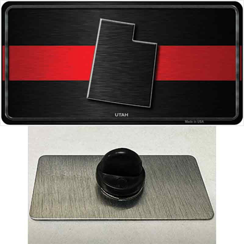 PIN-LP-9733 1.5 x 0.75 in. Utah Thin Red Line Novelty Rectangle Metal Hat Pin