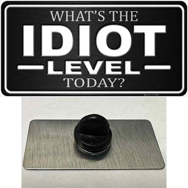 PIN-LP-9740 1.5 x 0.75 in. Idiot Level Novelty Rectangle Metal Hat Pin