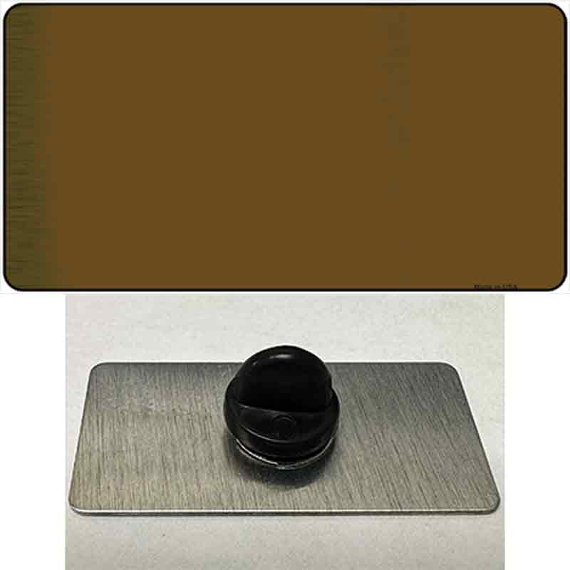 PIN-LPC-1008 1.5 x 0.75 in. Brown Metallic Solid Novelty Rectangle Metal Hat Pin