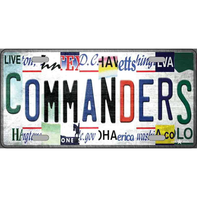 LP-14196 12 x 6 in. Commanders Strip Art Novelty Rectangle Metal License Plate