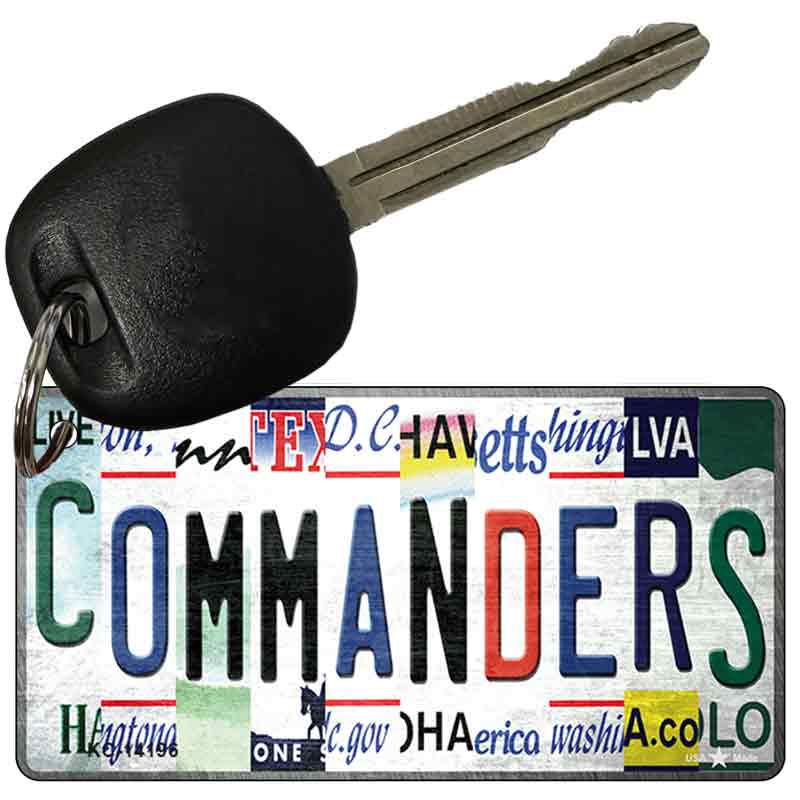 KC-14196 3 x 1.5 in. Commanders Strip Art Novelty Rectangle Metal Key Chain