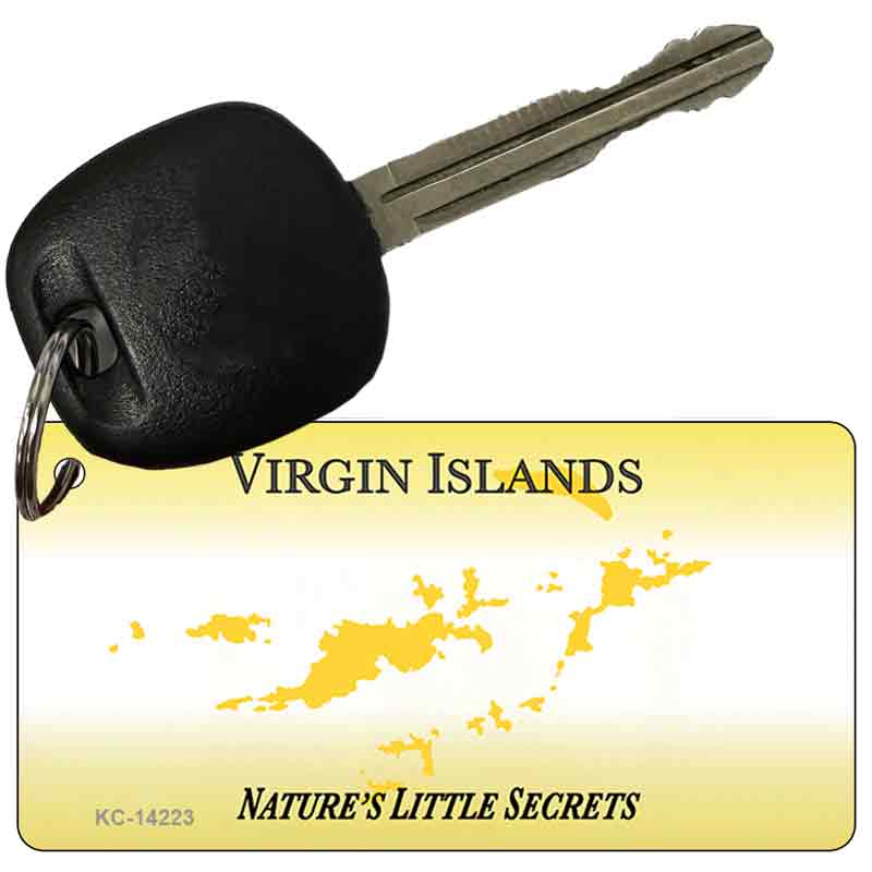 KC-14223 3 x 1.5 in. Virgin Islands Blank Novelty Rectangle Metal Key Chain