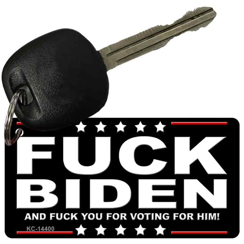 KC-14400 3 x 1.5 in. Screw Biden Novelty Rectangle Metal Key Chain