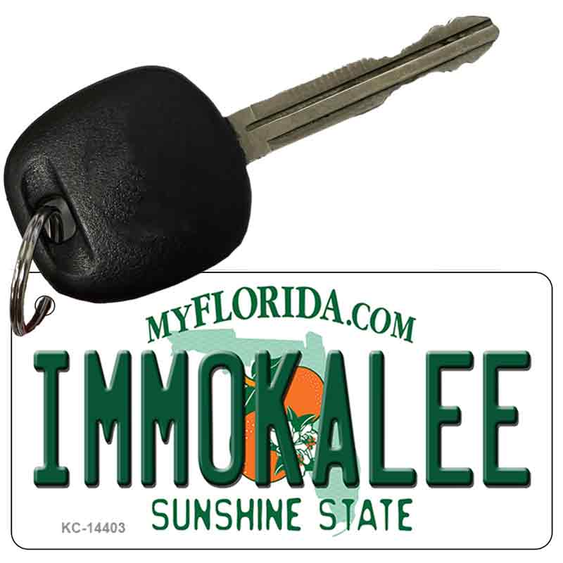 KC-14403 3 x 1.5 in. Immokalee Florida Novelty Rectangle Metal Key Chain