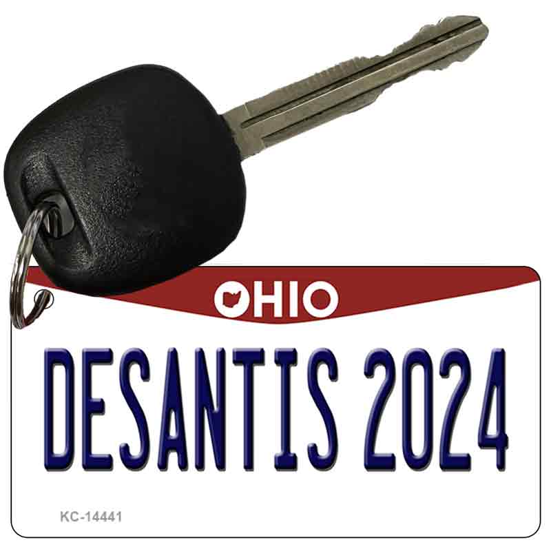 KC-14441 3 x 1.5 in. Desantis 2024 Ohio Novelty Rectangle Metal Key Chain