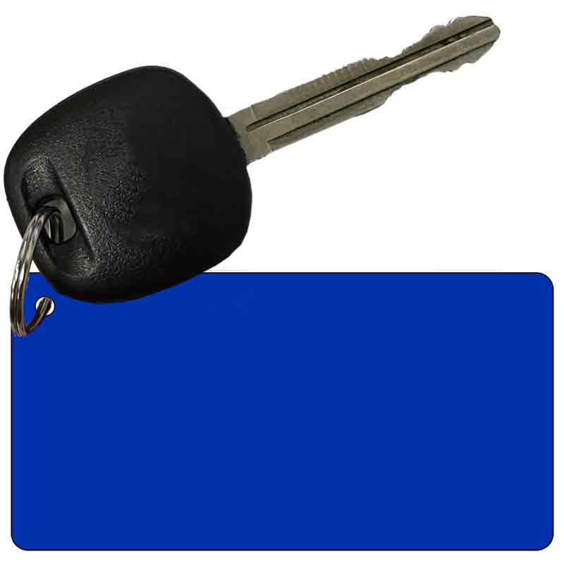 KC-1541 3 x 1.5 in. Blue Solid Novelty Rectangle Metal Key Chain