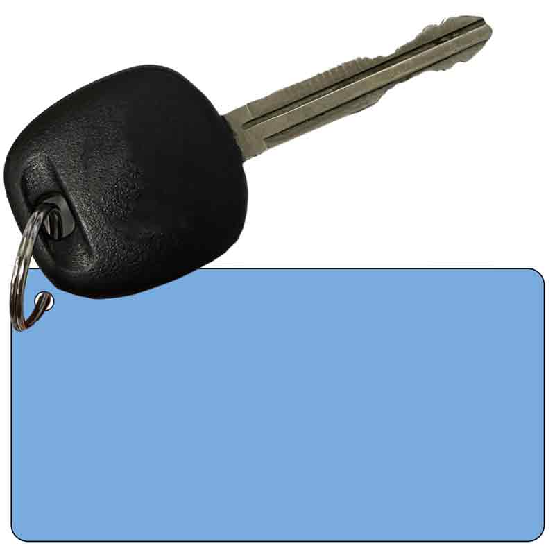 KC-2361 3 x 1.5 in. Light Blue Solid Novelty Rectangle Metal Key Chain
