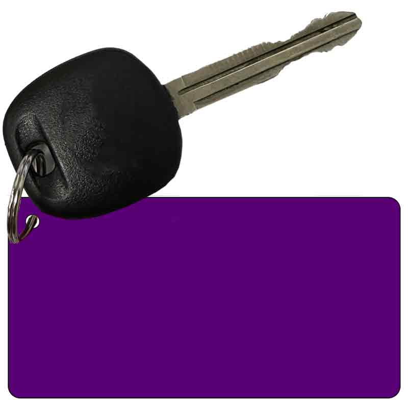 KC-2714 3 x 1.5 in. Purple Solid Novelty Rectangle Metal Key Chain