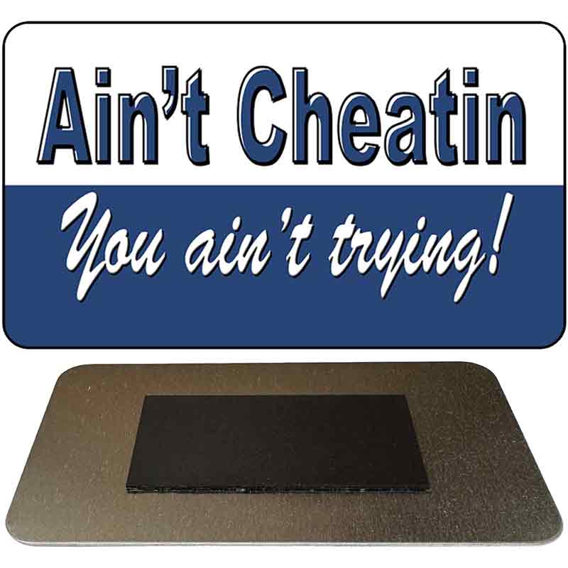 M-1180 3.5 x 2 in. Aint Cheatin You Aint Trying Novelty Rectangle Metal Magnet