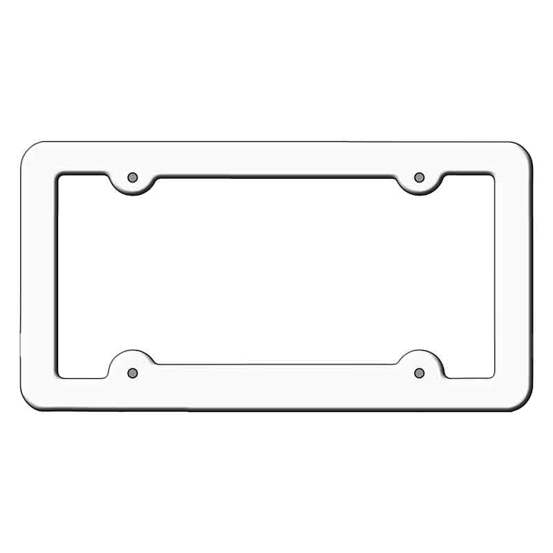 LPF-000 12.25 x 6.25 in. White Solid Novelty Rectangle Metal License Plate Frame