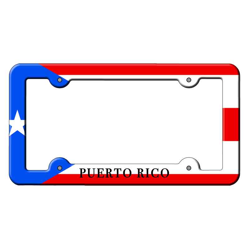 LPF-507 6 x 12 in. Puerto Rico Flag Novelty Rectangle Metal License Plate Frame