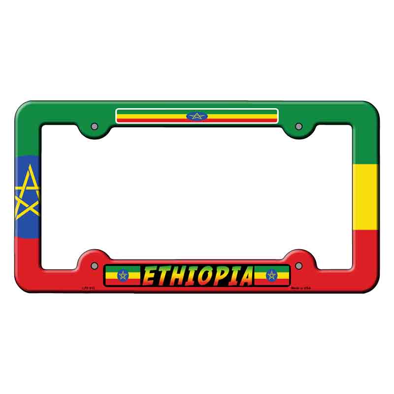LPF-512 6 x 12 in. Ethiopia Flag Novelty Rectangle Metal License Plate Frame